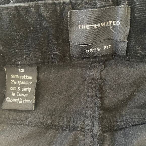 THE LIMITED Womens Black Micro-Corduroy Size 12 Drew Fit Mid Rise Boot Cut Pants - Picture 4 of 9
